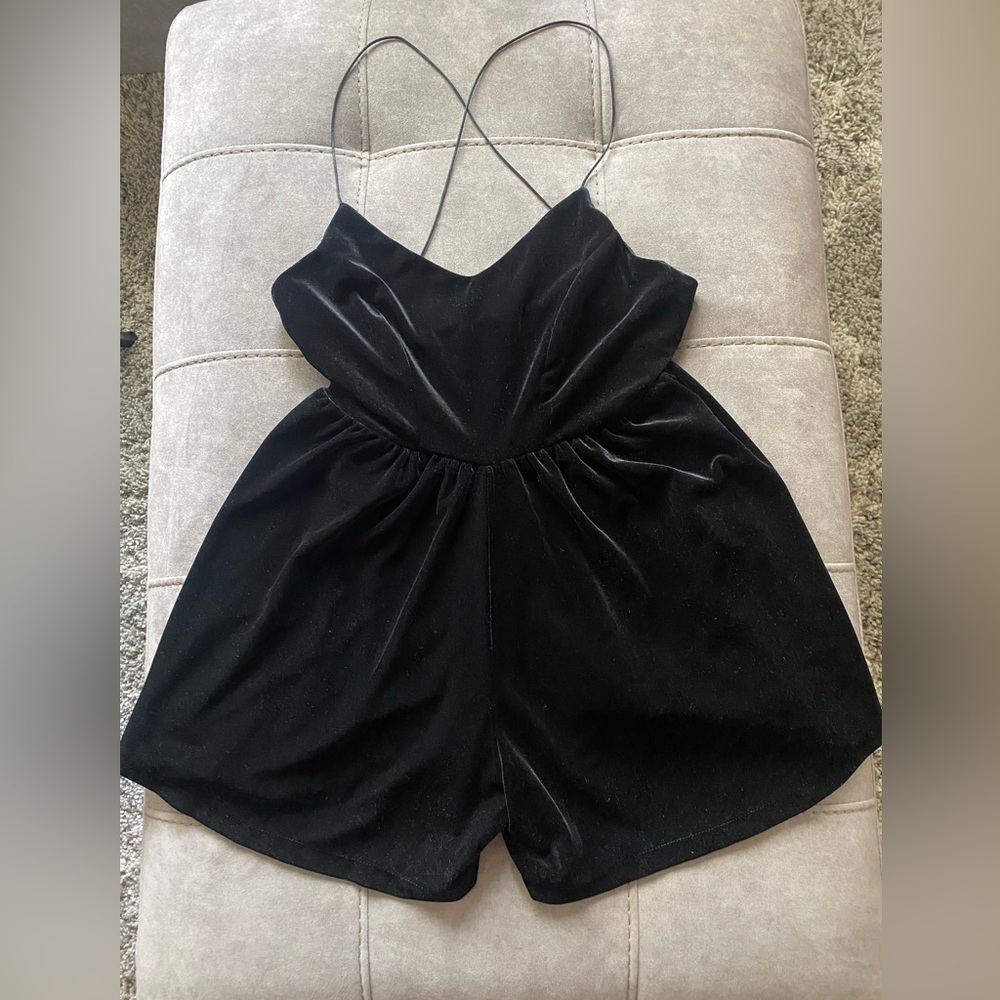 Amerasian Apparel Velvet Bareback Romper/Jumpsuit. Size M